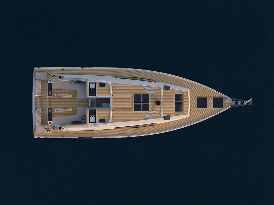 Looking down onto the Hanse 461.