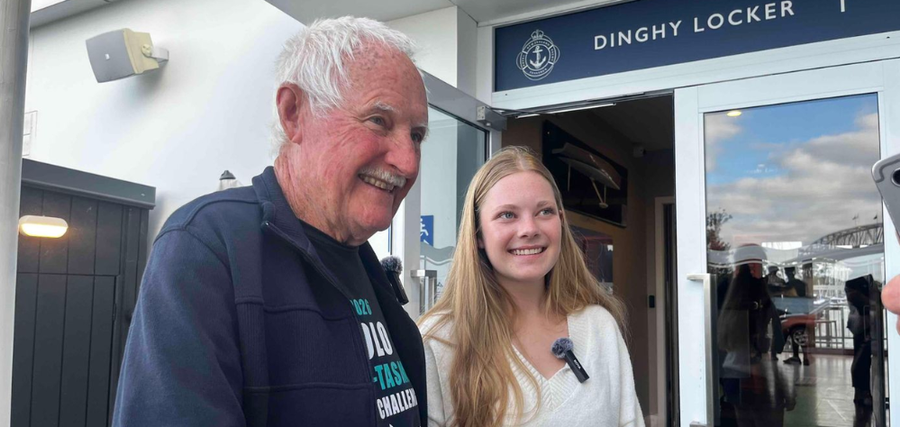 Malcolm Dickson with his granddaughter Lily who are double-handed sailing the 2026 PIC Coastal Classic.