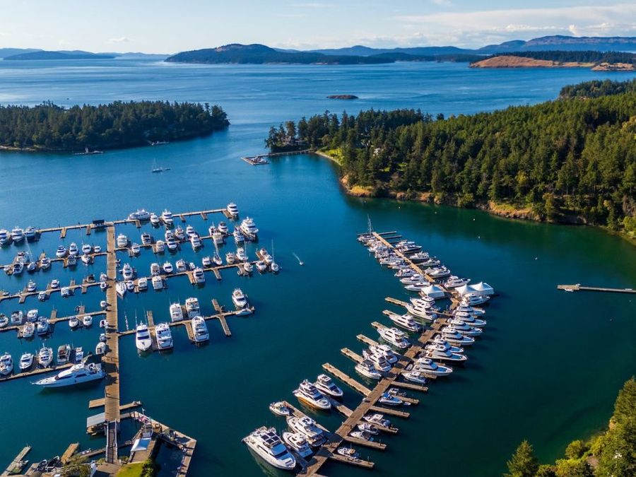 Maritimo owners trade cruising notes at Roche Harbor Rendezvous
