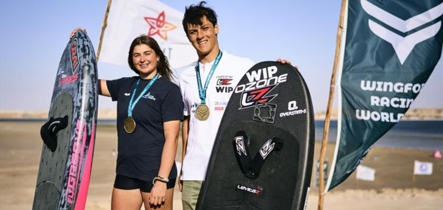 Mathis Ghio [FR] and Maddalena Spanu [ITA] win in Dakhla - 2025 WingFoil Racing World Cup.