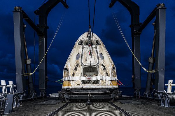 Megan recovers Crew Dragon following the Inspiration-4 mission. Photo credit: SpaceX