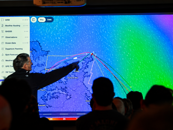 Mike Sanderson explains sailing tactics at the 2026 PIC Coastal Classic Forecast and Tactics Clinic.