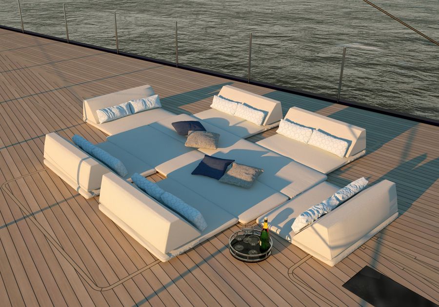 Sun yourself on the foredeck, this space then transforms into a forward table for meals