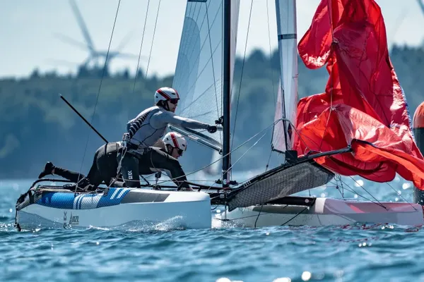 Micah Wilkinson and Kate Stewart scored their maiden race win of the regatta