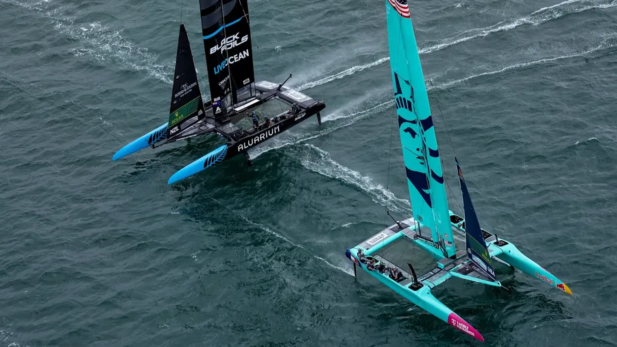 NZ and USA F50s at the SailGP. Photo credit: SailGP Media