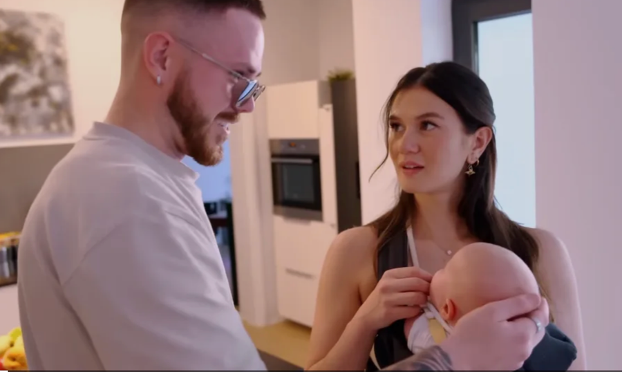 Nathan Gallagher and Gael Cameron with their young child