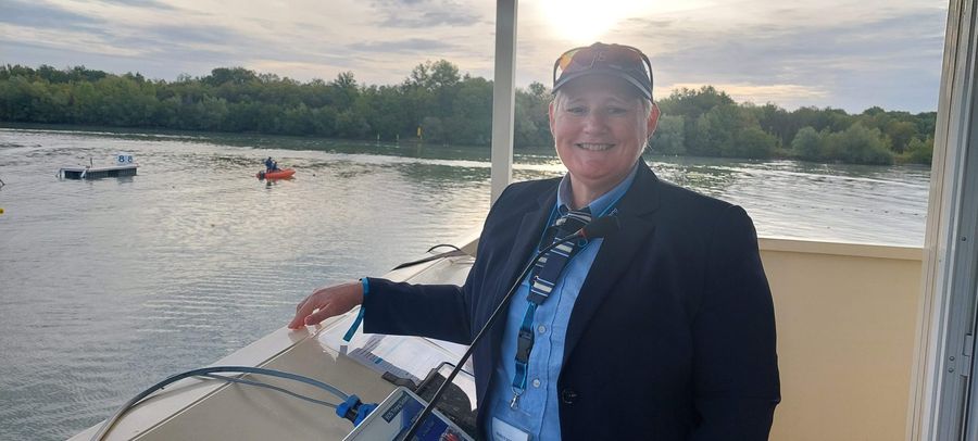 Nessie McIver pictured officiating on the water