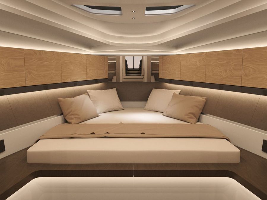 Master bedroom on the new Wajer 55. Familiar Form, New Function