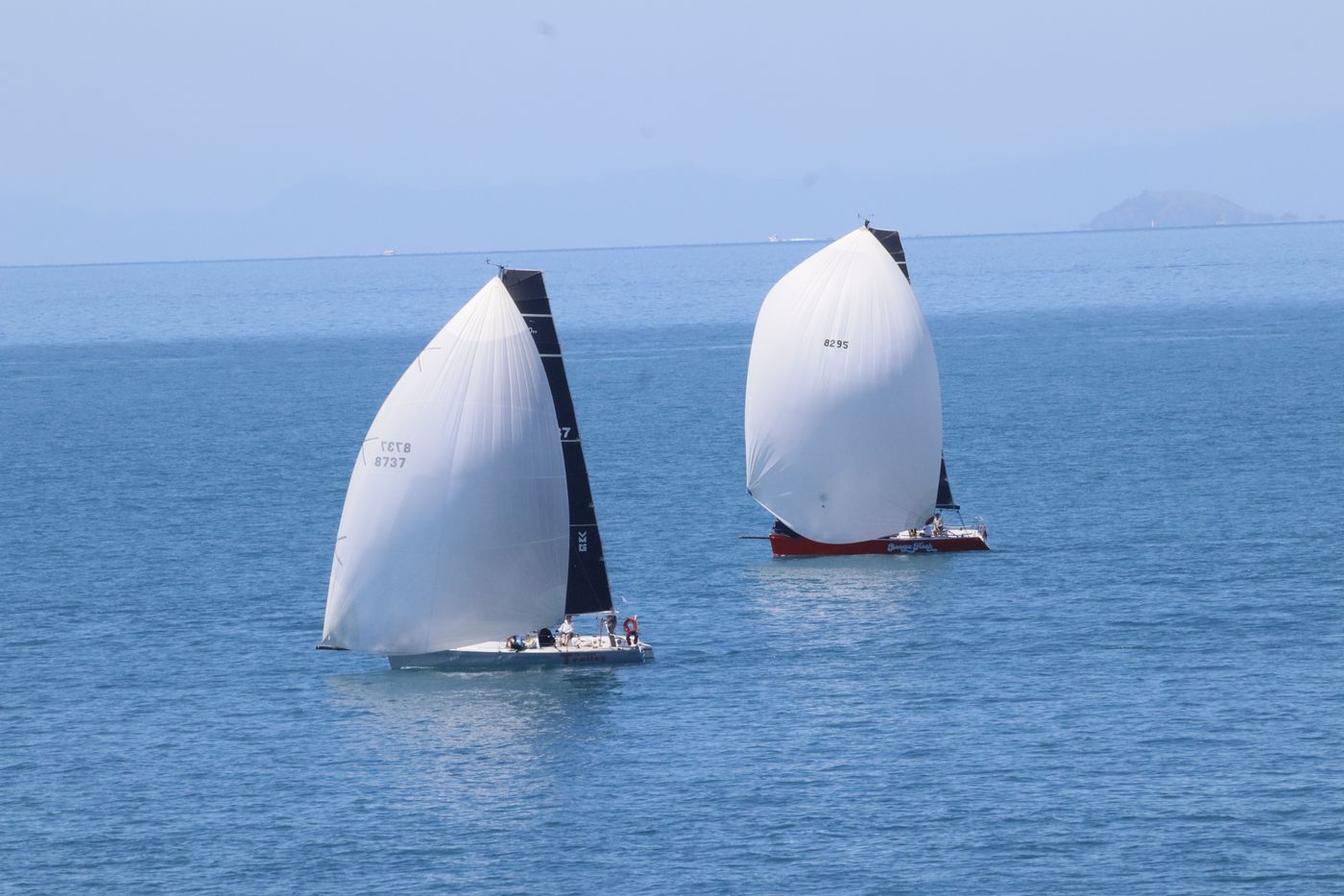 Nicholas Gardiner's Thompson 30m, Drinks Trolley, ahead of Chris Marsh's Mumm 36, Boogie Flash.
