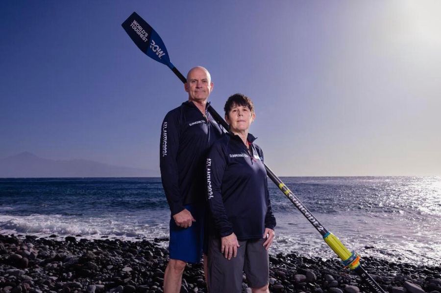Nicky and Bob are rowing the Atlantic Ocean in support of Frontline Heroes Photo- Glimmering Sea on Facebook