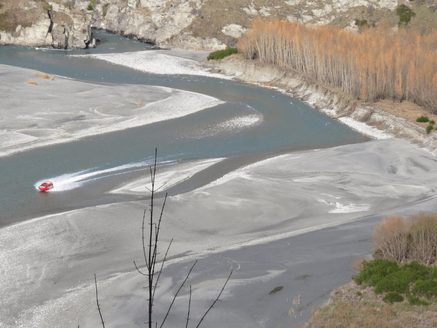 A jetboat hit a submerged rock on the Ōreti River at Mavora, northwest Southland, where on Sunday. (Image is of Kawarau River. Image credit : ClareAMac.)