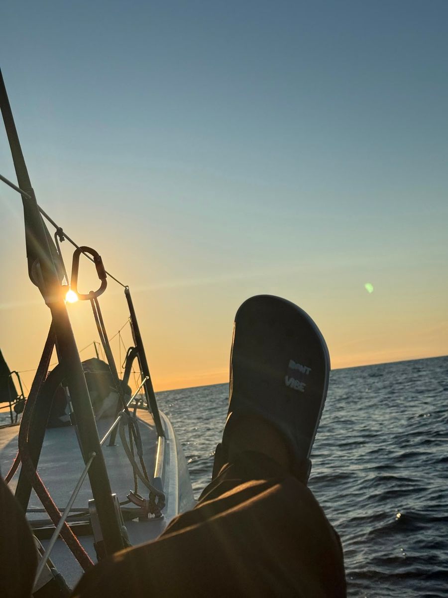 Oakley's foot about Palanad 4 RORC Round Britain and Ireland Race