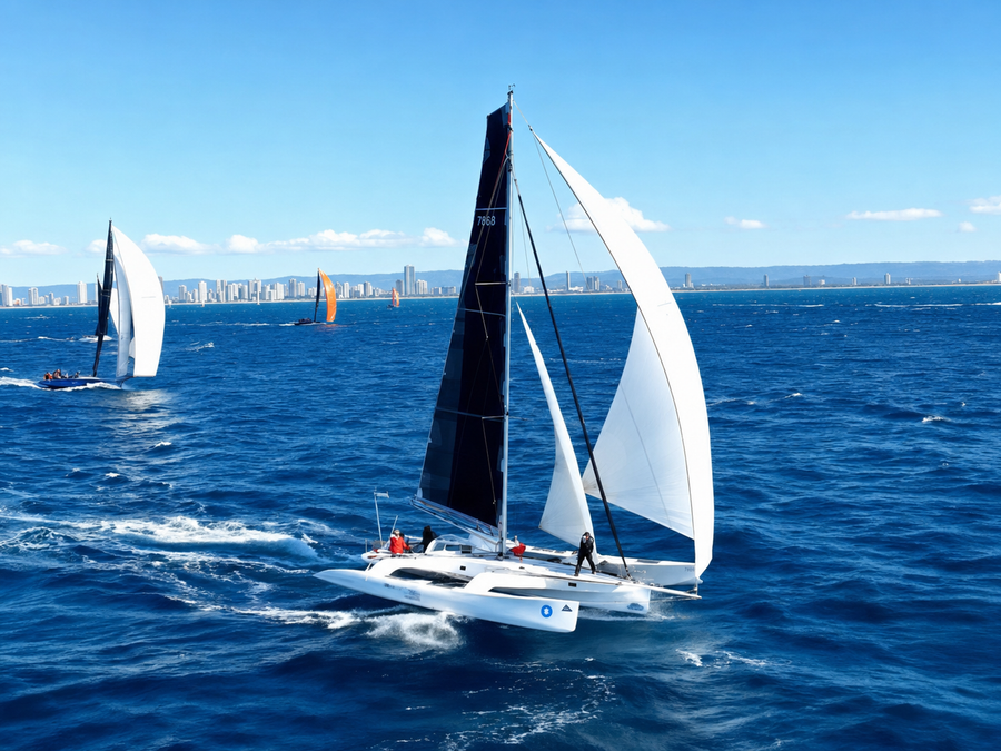 Ocean's Tribute at the start of the 2026 Gold Coast Mackay Yacht Race.