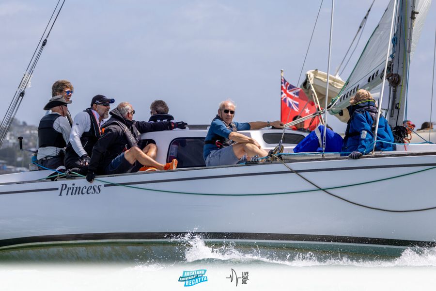 Princess in the Keelboat Harbour Race in the 2025 Auckland Anniversary Regatta. Monday 27 January. Photo: Suellen Hurling / Lvie Sail Die