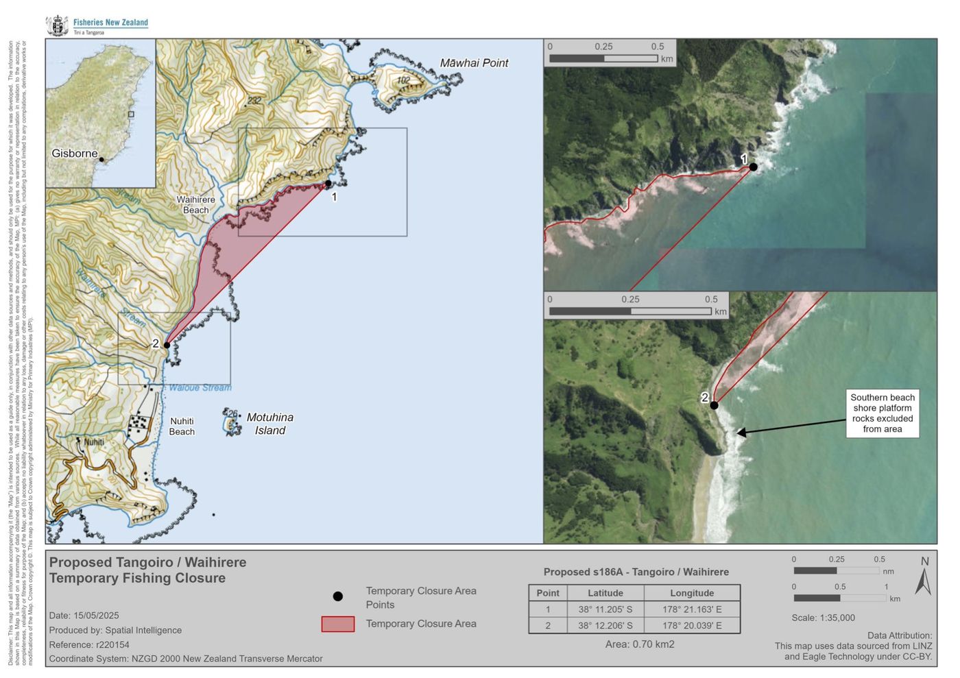 Proposed Tangoiro Waihirere tempotary fisheries closure May 2025. Photo credit- MPI