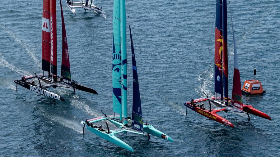 The fleet in action on the water at Valencia during the 2025 season