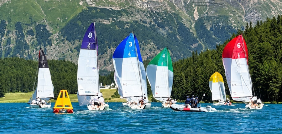 Racing on Lake Davos during the 2026 Swiss J70 Women’s Challenge League finale.