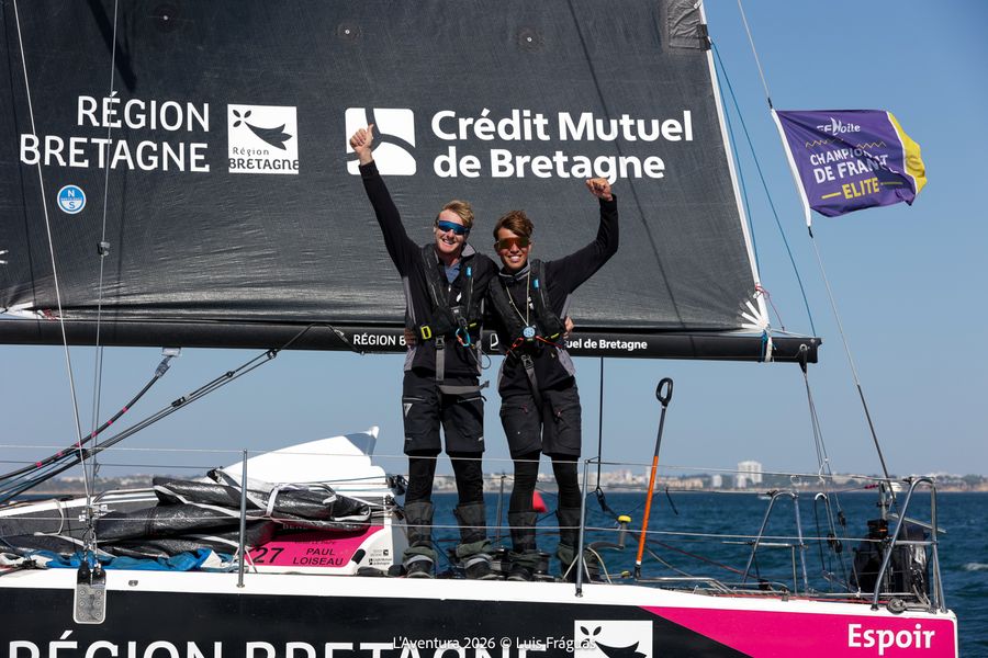 Région Bretagne CMB Espoir coming first into Lagos raing the 2026 laventura