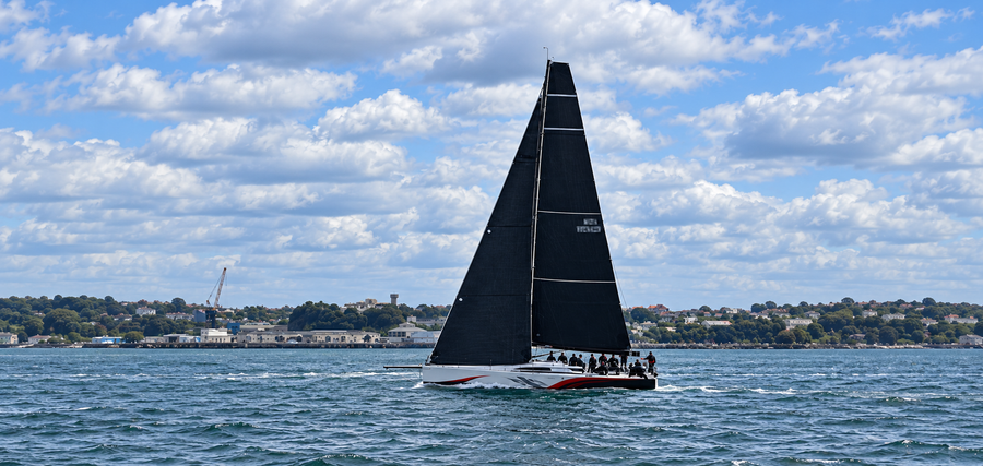 Rob Bassett's Wired crossed the finish line at approximately 2.03pm to claim provisional monohull line honours in the 2026 Roy McDell Memorial Race.