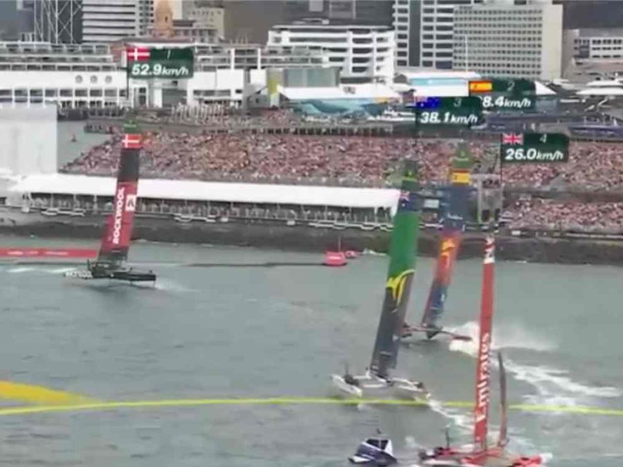 Rockwool Denmark take advantage of the race conditions for a win _ SailGP