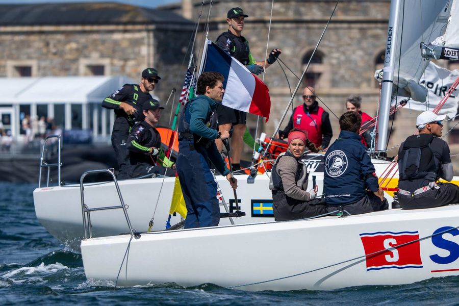 Racing heats up in the quarter-finals at the 2026 GKSS Match Cup Sweden, Marstrand.