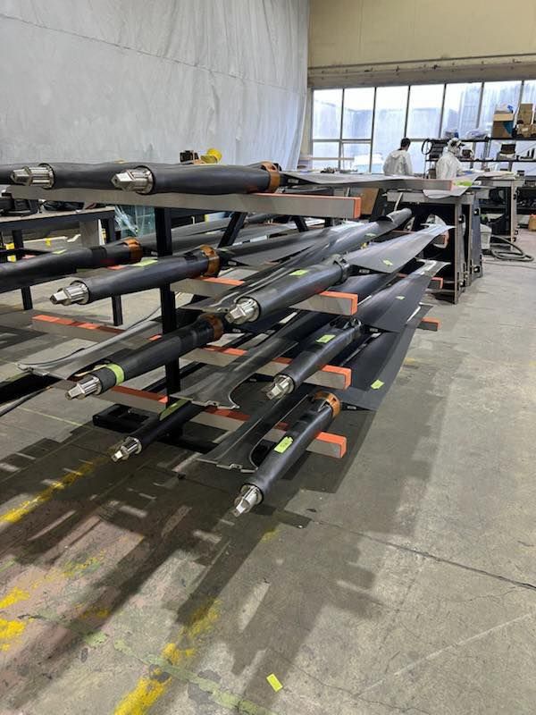 New rudders nearly ready for Portsmouth. Photo credit: Russell Coutts.