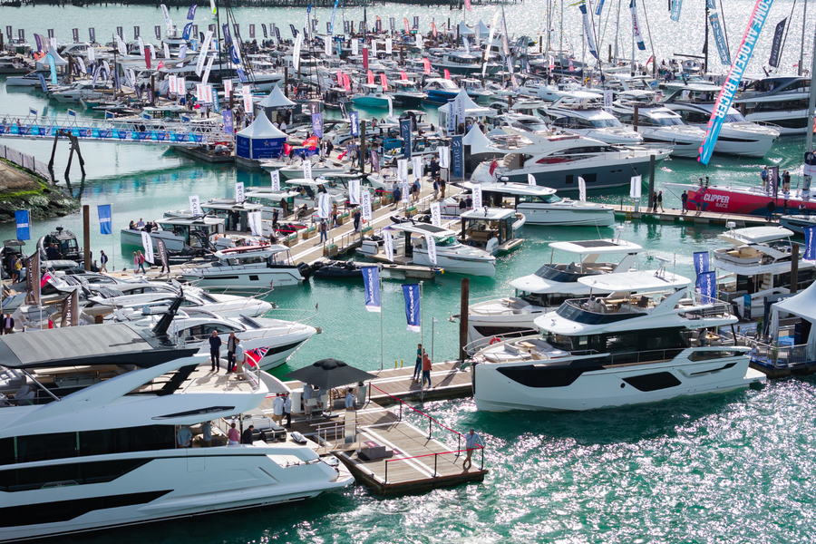 A view across the marina during the show.