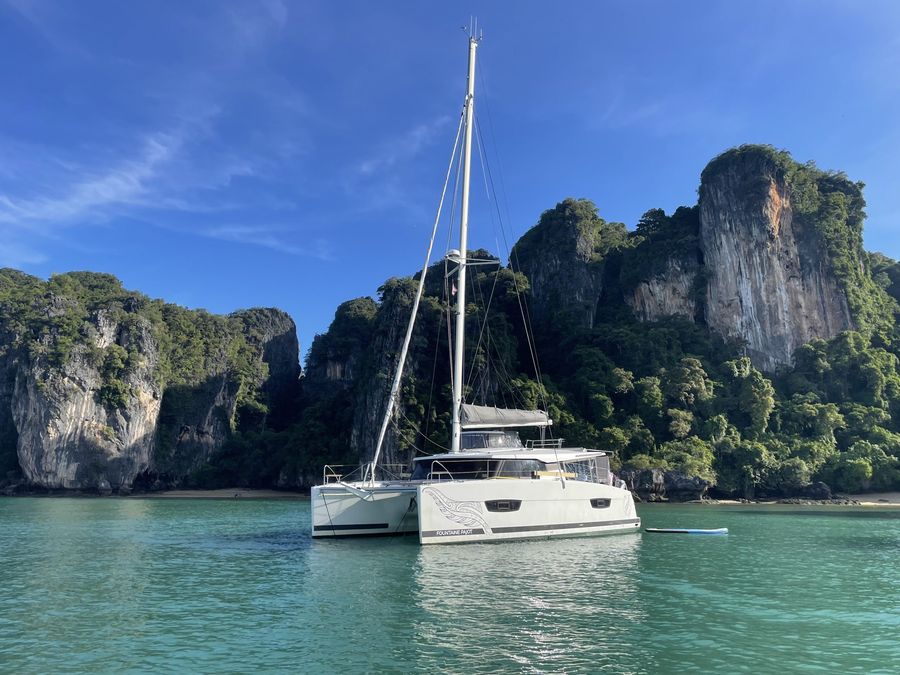 Checked out and ready for our next crossing on 40 foot Fountain Pajot, SV Double Cove.