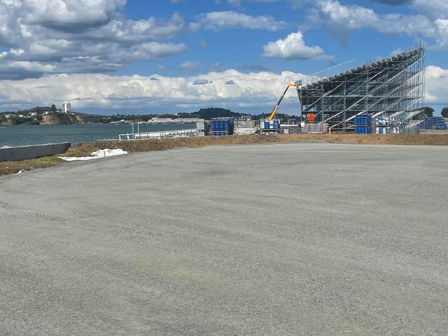 Around 1/4 of the stand has been built for the SailGP at Auckland in January