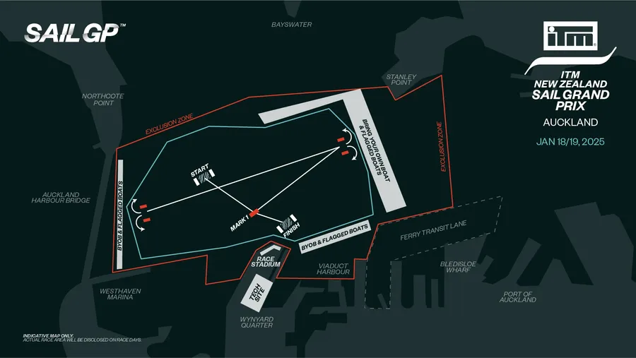 SailGP track in Auckland's Waitematā