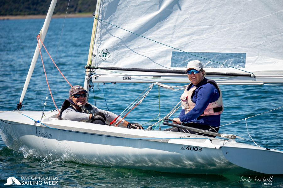 Sally Garret, for best placed female helm in the open racing at Bay of Islands Sailing Week : BOISW