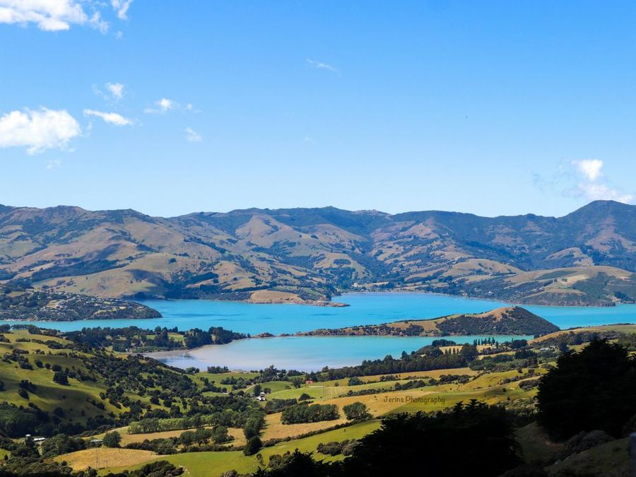 Scenic aerial view of Akarana Harbour.