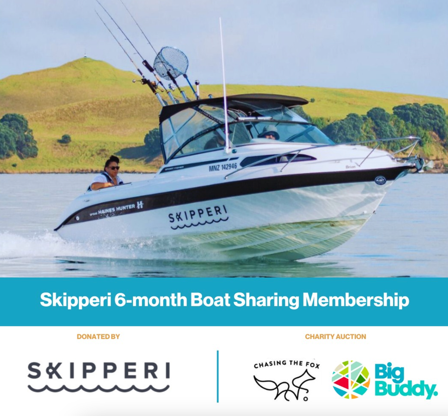 Chasing the Fox Charity Auction for BigBuddy is LIVE <a href="https://charityauction.bid/bigbuddyCTF">https://charityauction.bid/bigbuddyCTF</a> including a six month boat sharing memberships with Skipperi.nz and more!