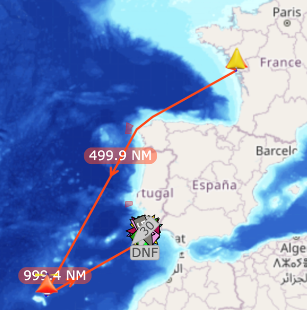 The route of the L'Aventura fleet this far
