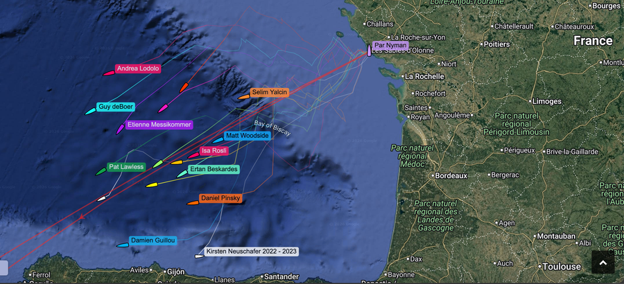 Yachts and positions at the time of publication