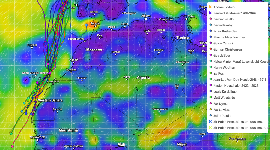 PredictWind report with boats and wind levels as at 22 September 2026 10:26am NZT
