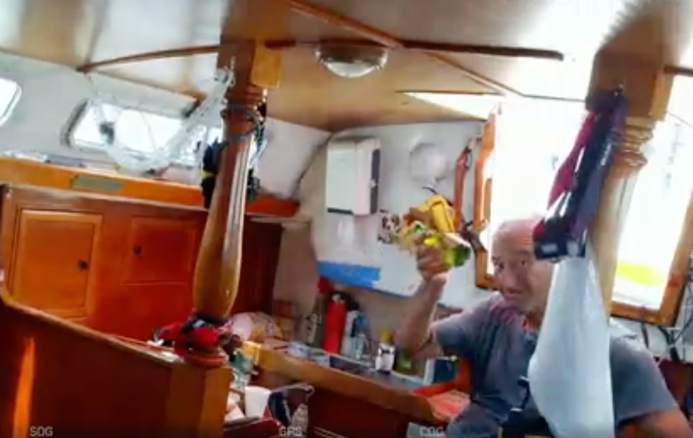 Ertan Beskardes and SV Miss Beagle expect to cross the Equator in the next 24 hours, and will celebrate with a little bottle of fizz