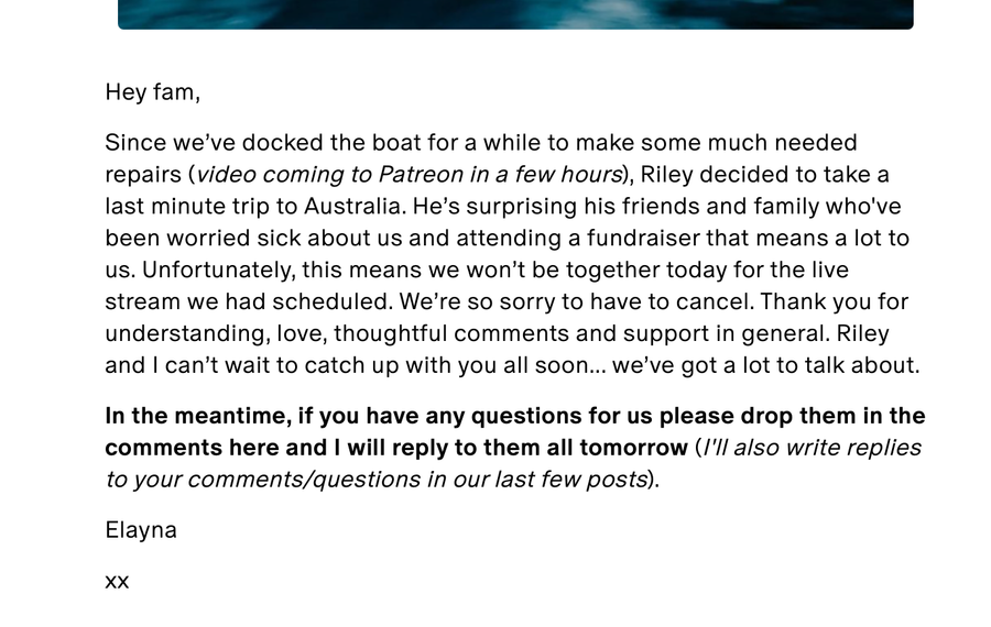 22 Novdember update from La Vagabonde