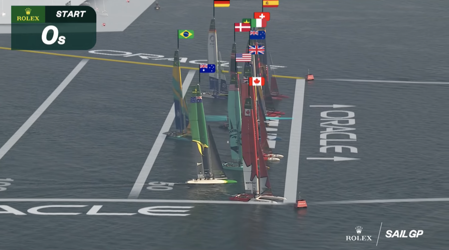 Race 3 start line - a very tight line. Photo Credit: SGP Media