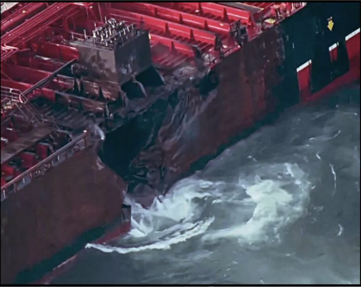 Hole in the Jet Fuel tanker. Photo credit: BBC