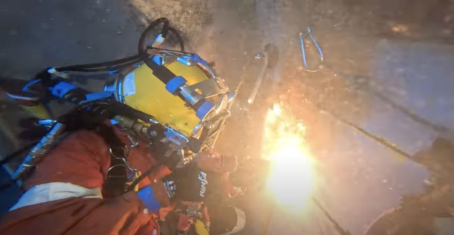 Teams from Pacific7 Limited and Bay Underwater Services NZ Limited were formally acknowledged. Photo credit: YouTube/NZDF