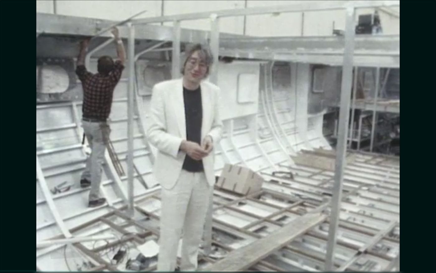 Video: Remembering Jim Hopkins: the broadcaster who once toured New Zealand's biggest yacht build