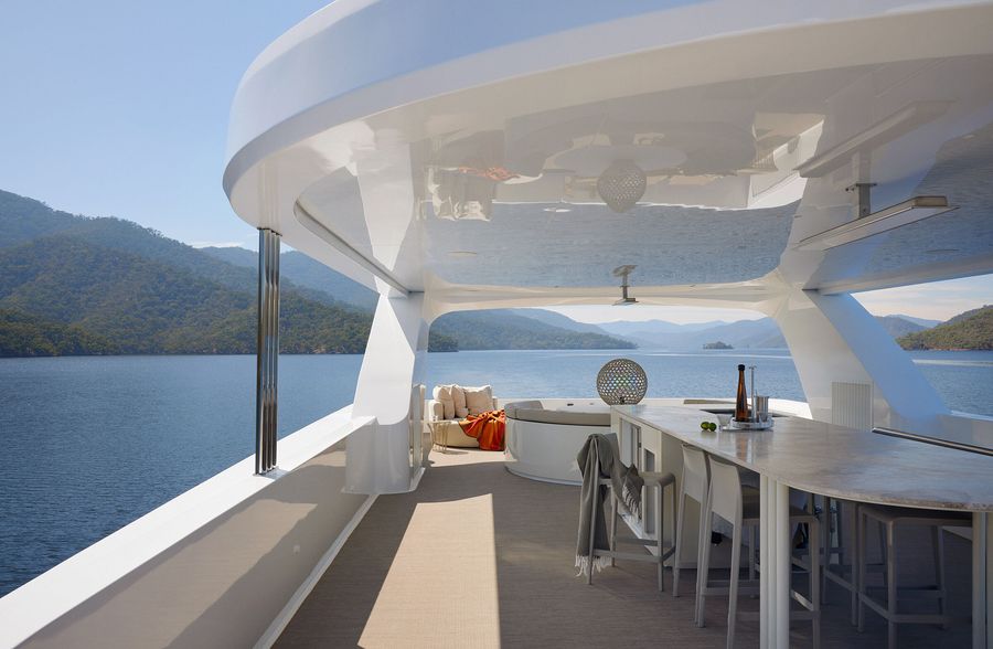Rooftop deck. Jolson's Halcyon houseboat
