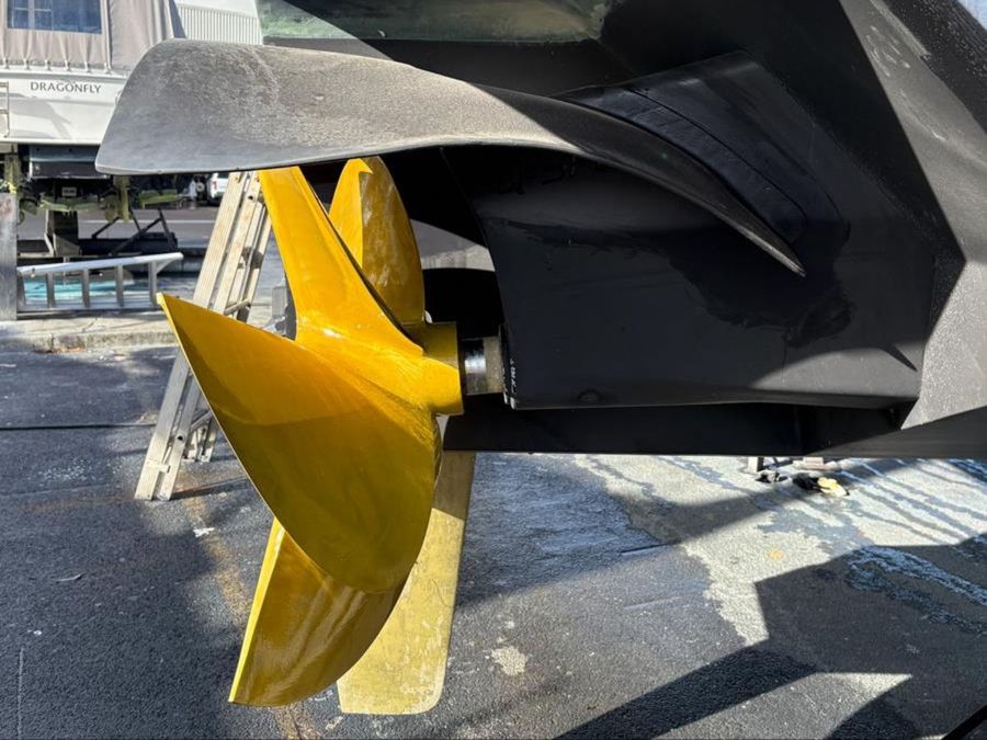 Shrouds are placed above propellers to ensure air and water remain separate above the propeller for proper ventilation