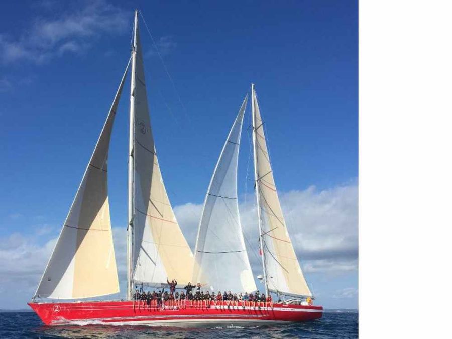 Photo Credit // 25.48-metre Farr-designed and Southern Pacific-built Steinlager 2 which is now part of the New Zealand Sailing Trust's fleet (Facebook)