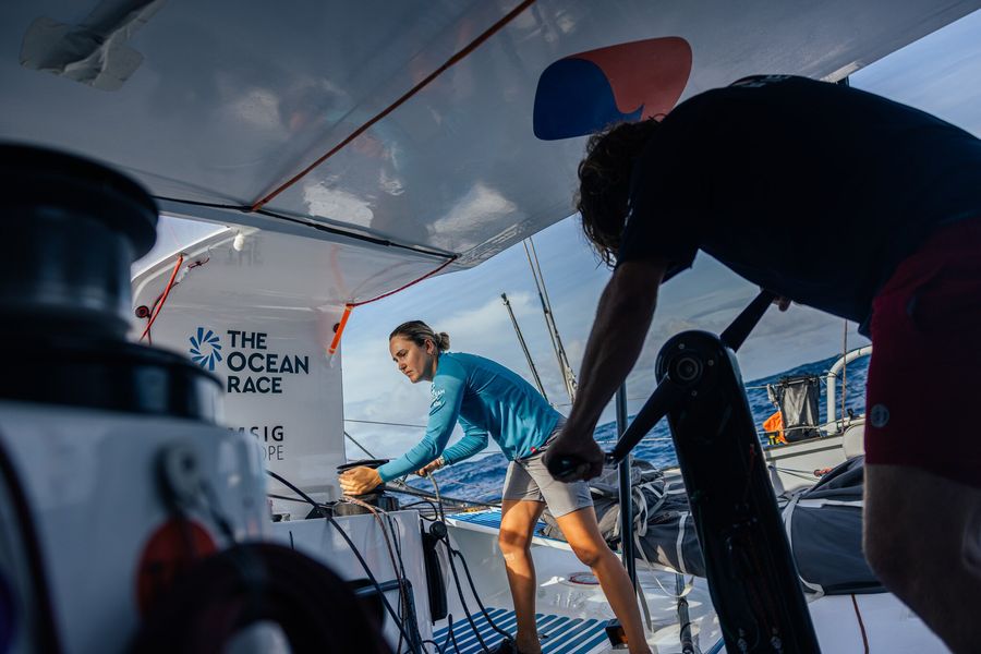 In the cockpit of MSIG Europe (aka Aotearoa Ocean Racing), 2026-09-05