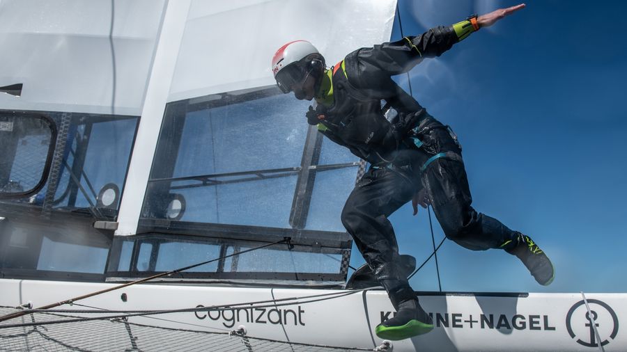 Leo Takahashi Jumps! Photo Credit: Sail GP