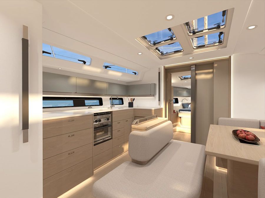 The Hanse 461 galley area