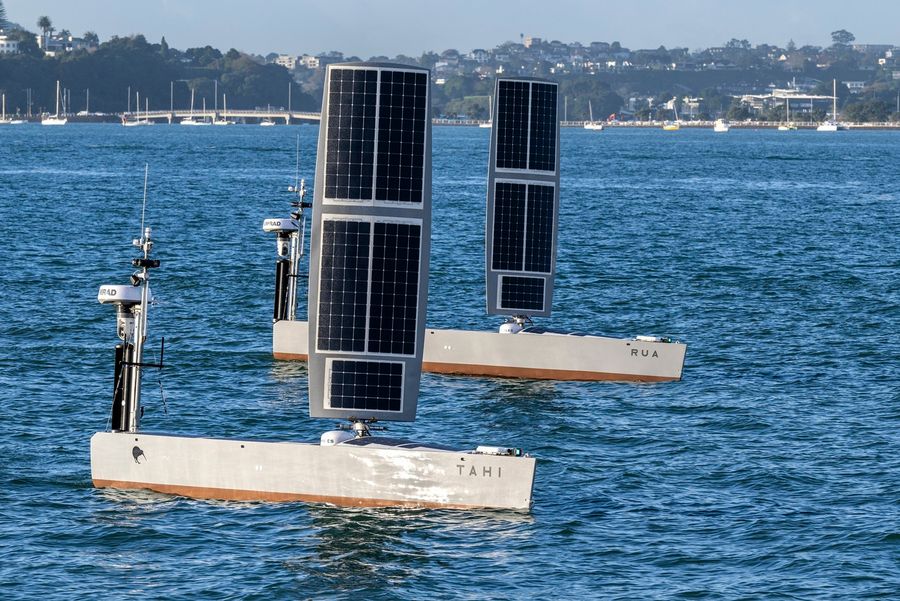 The Royal New Zealand Navy and Customs Uncrewed Surface Vessels (USV) Tahi and Rua were monitored and controlled remotely from Auckland (file photo)