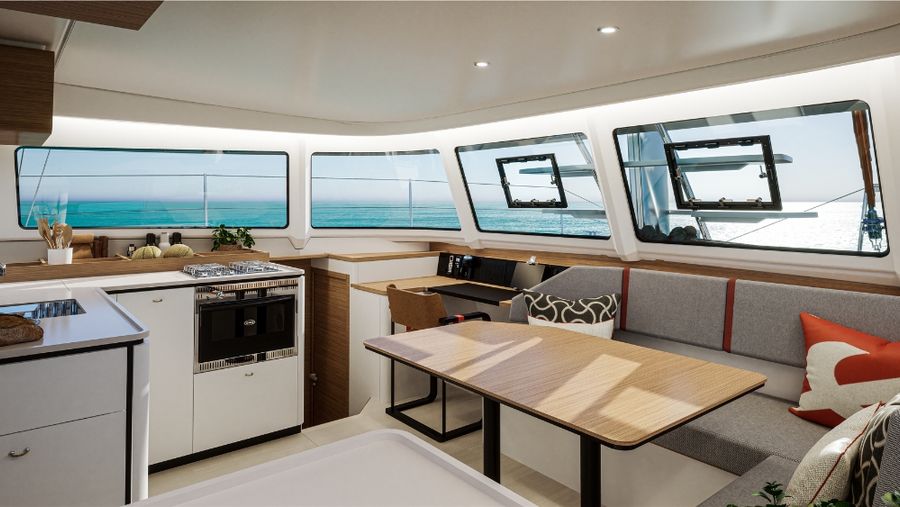 The Excess 13 interior that speaks to the heart of what a catamaran should be_ spacious, functional, and welcoming.